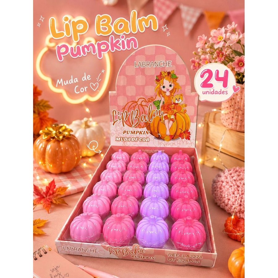 Lip Balm Abóbora Muda de Cor Labranche - 24 Unidades