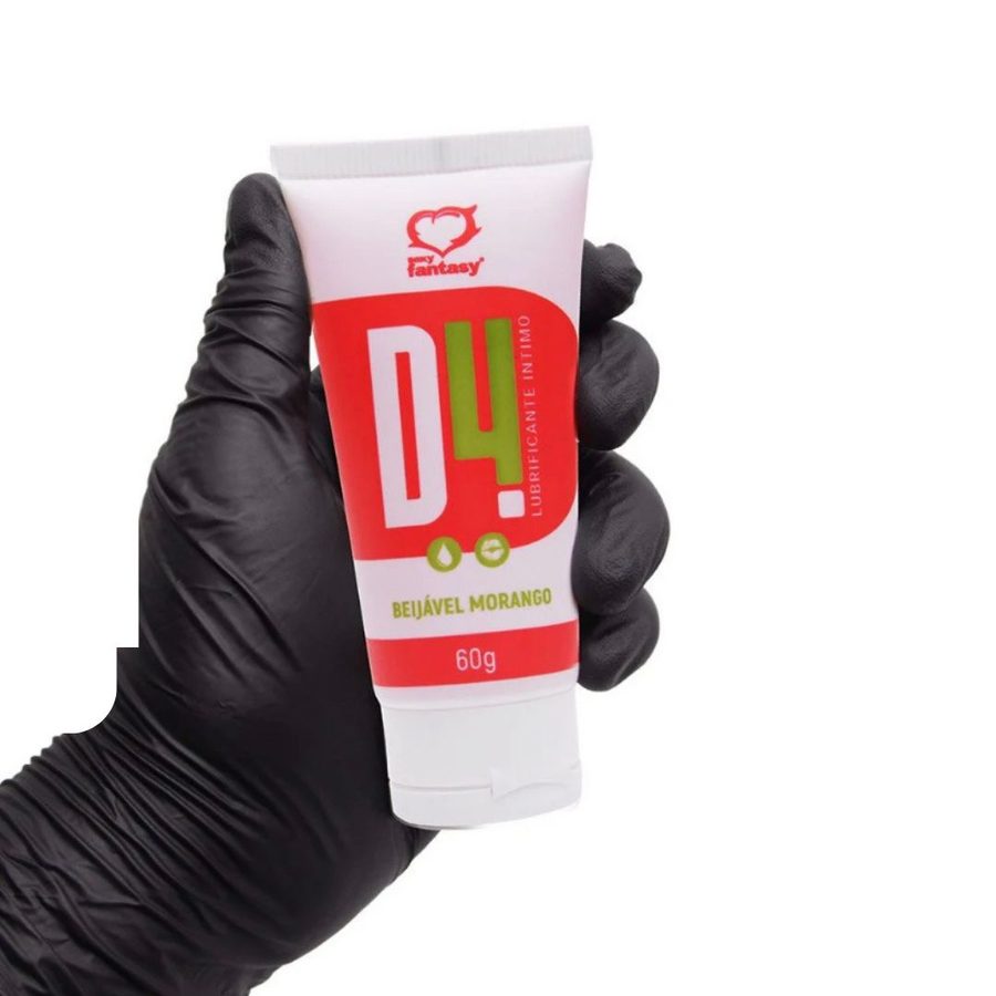 LUBRIFICANTE ÍNTIMO BEIJÁVEL MORANGO D4 FANTASY 60G