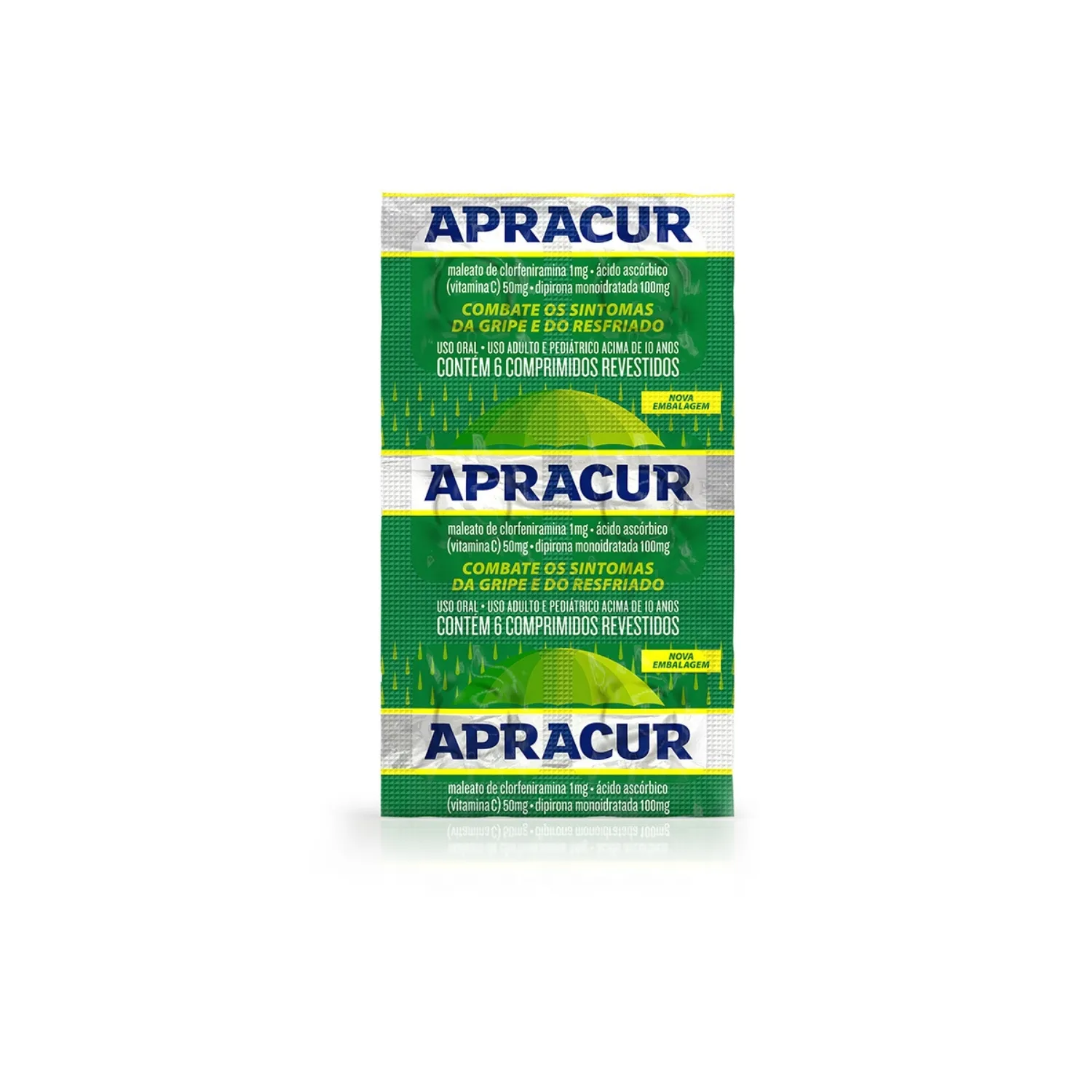 APRACUR 100MG+50MG+1MG ENV 6CP