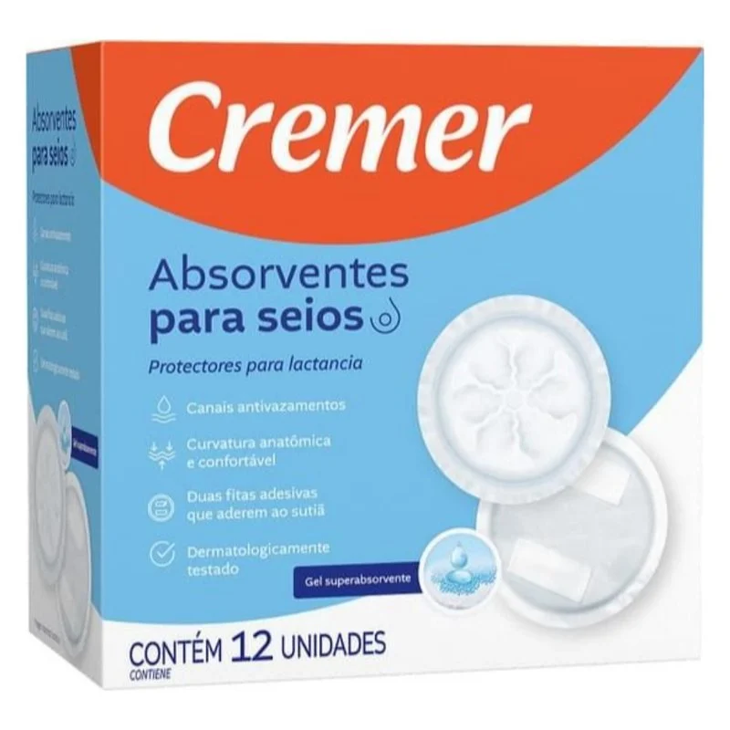 ABSORVENTE P/ SEIOS CREMER 12