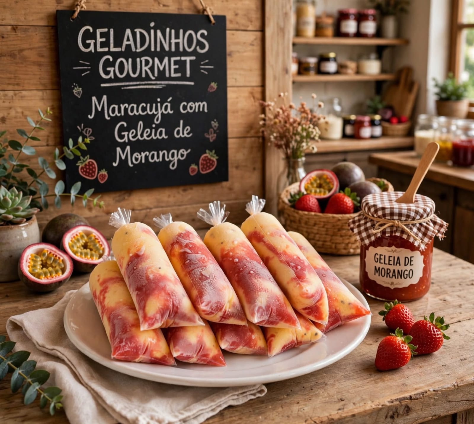 Maracujá com Geleia de Morango