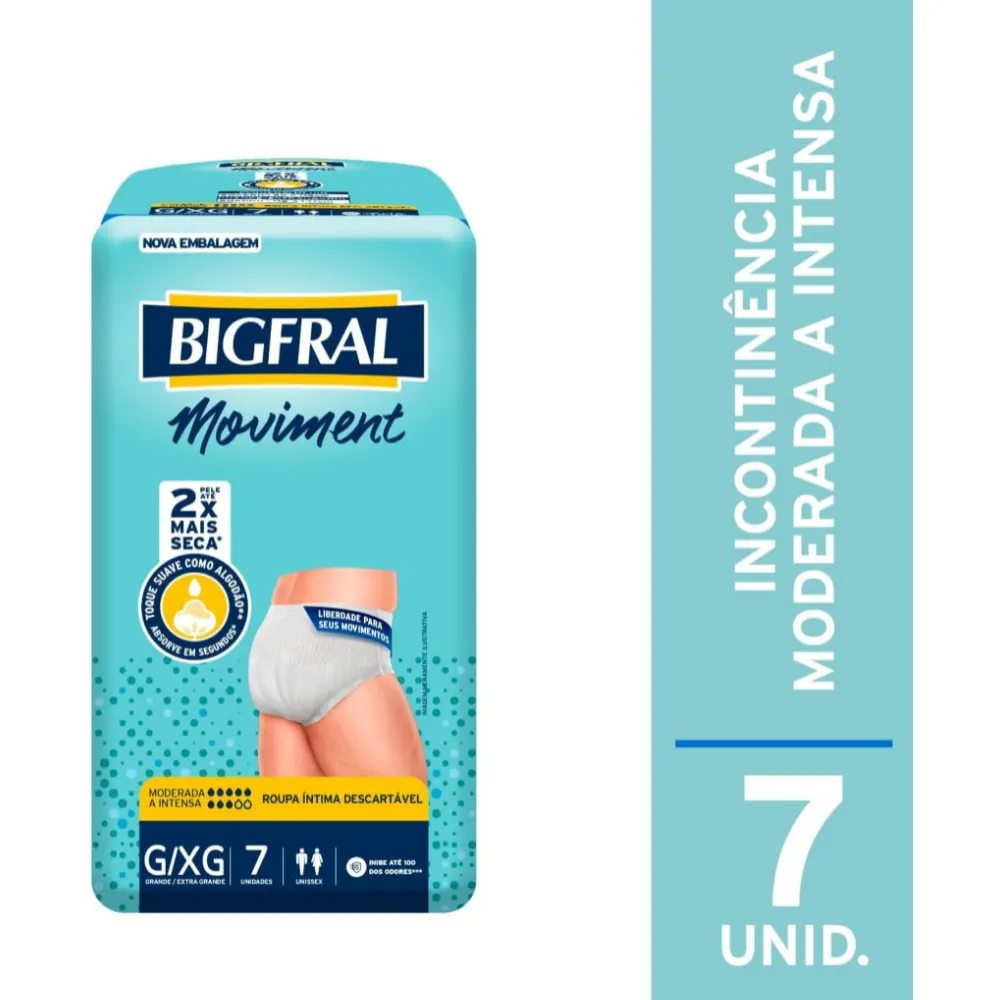 ROUPA INTIMA BIGFRAL MOVIMENT ADULTO G/XG 7UN