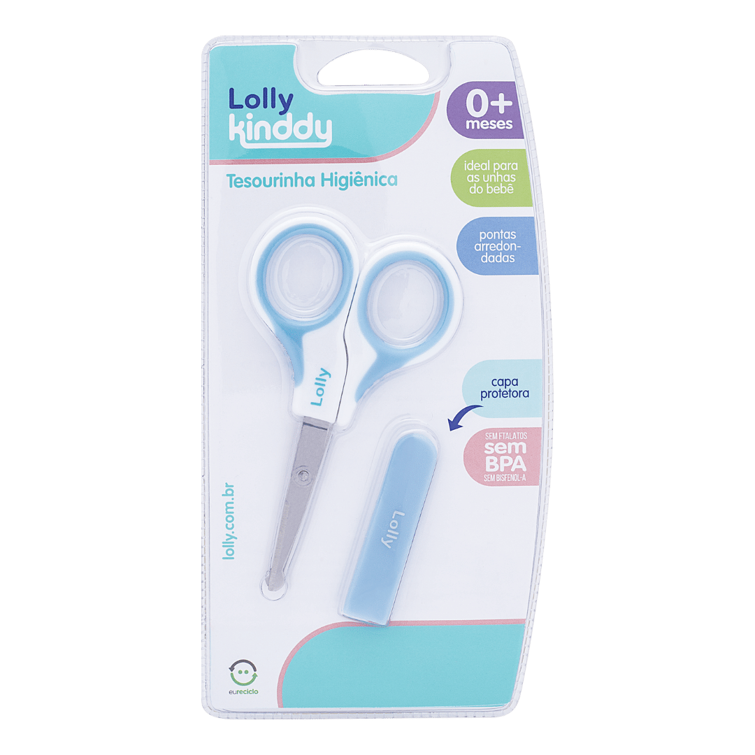 TESOURA LOLLY BABY INFANTIL CAPA AZUL 1UN