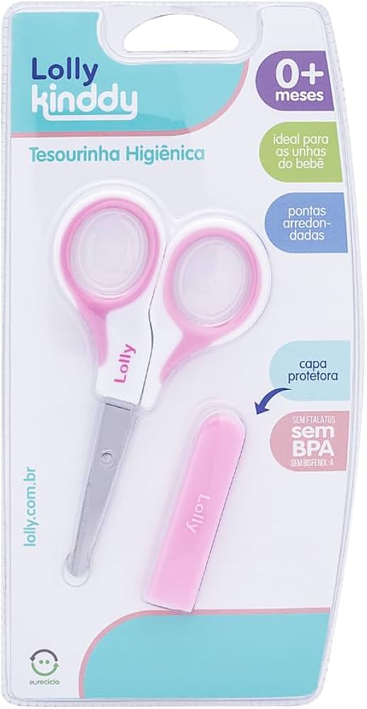 TESOURA LOLLY BABY INFANTIL CAPA ROSA 1UN
