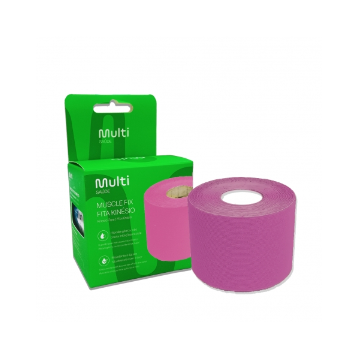BANDAGEM ELASTICA KINESIO MULTILASER 5CMX5M ROLO ROSA 1UN