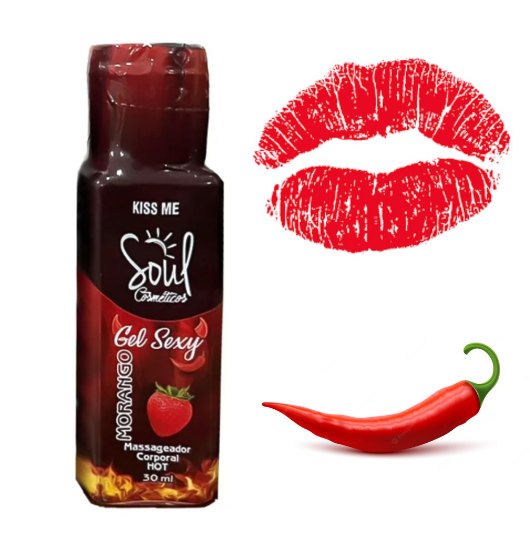 Gel Sexy Morango Kiss Me Soul Cosméticos 30ml