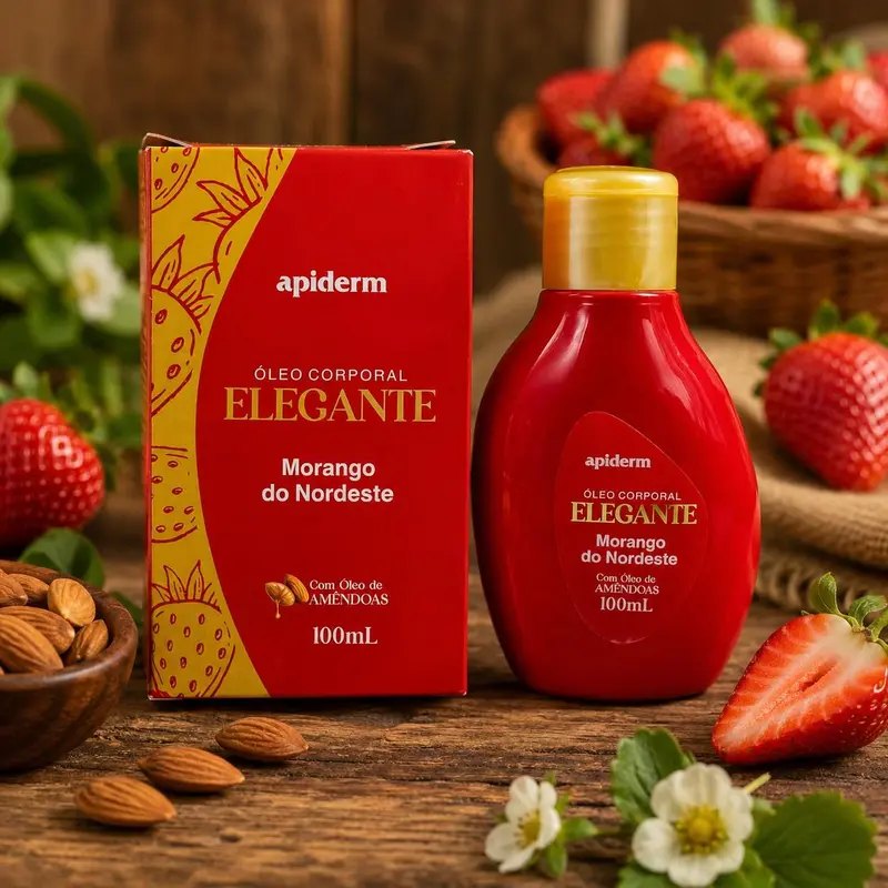 Óleo Corporal Elegante Morango do Nordeste Apiderm 100ml