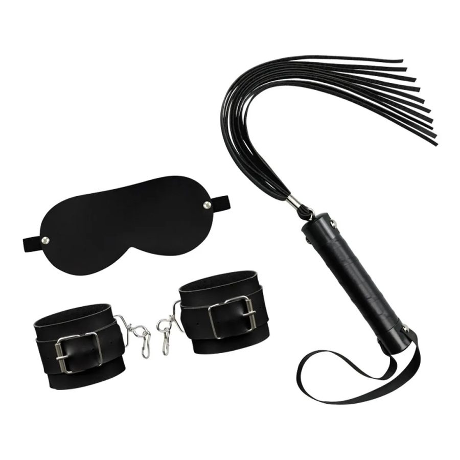 KIT BONDAGE COM ALGEMAS, CHICOTE E VENDA