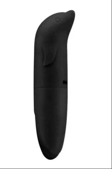 Preto- Mini Vibrador Ponto G Formato Golfinho