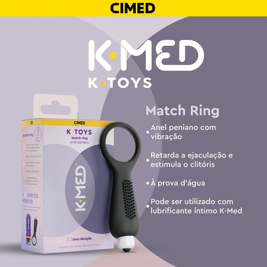 ANEL PENIANO VIBRATÓRIO K-MED MATCH RING