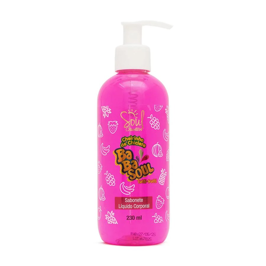 Sabonete Líquido Corporal Ba Ba Soul Cheirinho de Chiclete Tutti-Frutti 230ml